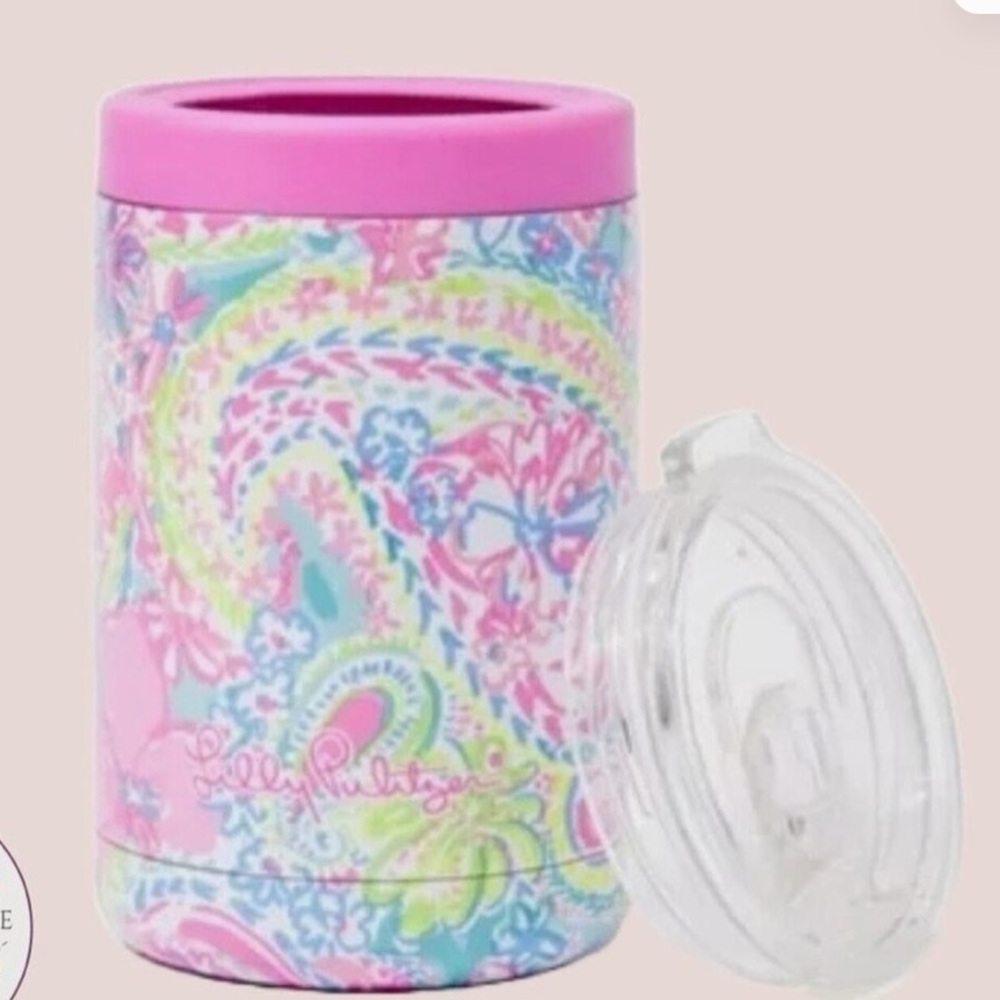 NWT LILLY PULITZER INSULATED CAN TUMBLER IN FLOCK FULL OF FUN